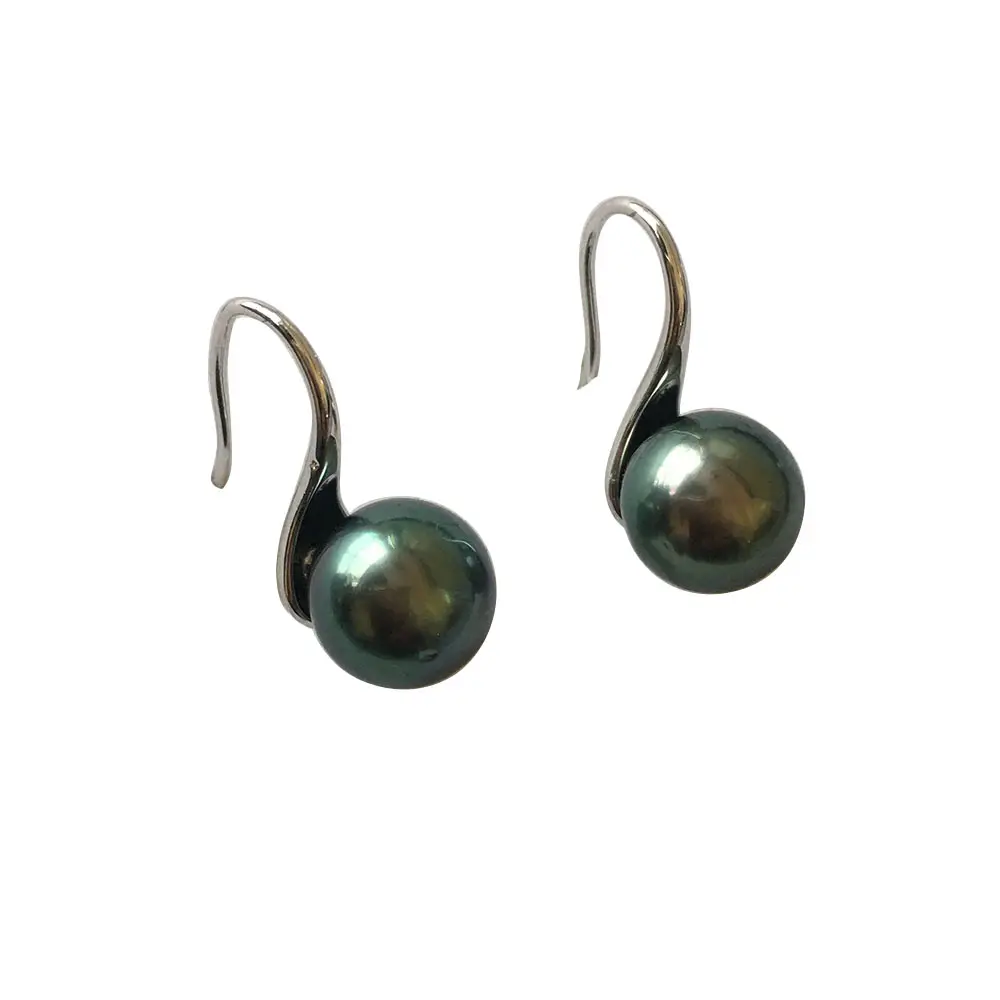 Boucle d'oreille avec perles A + naturelles de thaïlande, bijou rond en argent 925, perle de mer, 8-10mm, 925