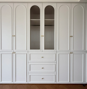 Garde-robe contemporaine autoportante en bois mélaminé portes à charnières caractéristiques de pliage propres pour chambre atelier salle à manger utilisation en MDF - Product Image 3