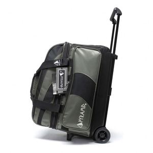 BSCI Factory Double Roller 2 Ball Bowling Bag <b>with</b> Large Separate Compartment for Bowling <b>Shoes</b> <b>with</b> <b>Wheels</b> & Retractable Handle - Product Image 5