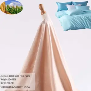 Eco-friendly New Biodegradable Material 124gsm Durable Custom Woven Tencel PLA Corn Fiber Fabric for bed sheets