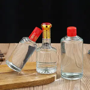 Botellas de vidrio vacías, botellas vacías de vino falso, con patrones, 500ml, venta al por mayor