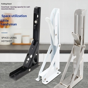 Support pliant en acier inoxydable pour étagère à trois volets, modèle 001, avec ressort et angle droit, pour rack mobile - Product Image 1