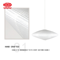 Fabricant d'abat-jour suspendus d'intérieur en tissu de papier à fils denses blanc beige, faits à la main et personnalisés
