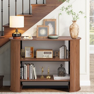 Hiện đại 3-Tier mở lưu trữ gỗ giọng giao diện điều khiển Bảng hẹp sofa bảng với rãnh lối vào cho phòng khách tiền sảnh hoặc lối vào - Product Image 3