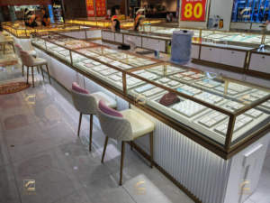 Vitrina de joyería de vidrio templado y madera de moda vitrinas personalizadas para tiendas minoristas - Product Image 5