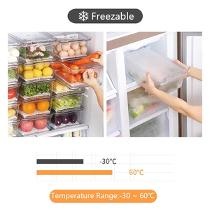 Organizador de Armazenamento de Alimentos de Plástico com Design Moderno e Fresco, Caixas Organizadoras <span class=keywords><strong>PET</strong></span> para Refrigerador - Product Image 5