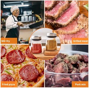 Ustensiles de cuisine : Distributeur d'épices réglable en acier inoxydable avec bouteille en verre, écologique, pour camping et barbecue, salière et poivrière - Product Image 5