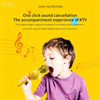 Microphone portable KTV à condensateur pour enfants avec effet changeur de voix intégré, prise en charge BT, jouet musical éducatif pour la petite enfance