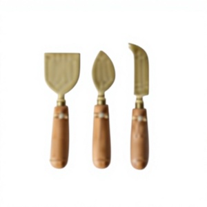 Coupe-fromage en acier inoxydable, tranche de beurre, ensemble de fromage de cuisine, manche poli en bois, épandeur et trancheuse en acier inoxydable - Product Image 6