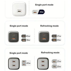 45W PD GaN <strong>Charger</strong> EU Plug USB-A + Dual Type-C Ports Fast <strong>Charger</strong> CE Certified Portable Travel Adapter for <strong>Camera</strong> - Product Image 2