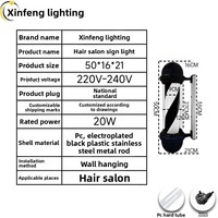 Poteau de barbier rotatif en plastique étanche à capot rond, panneau lumineux mural pour salon de coiffure, lampe LED rotative