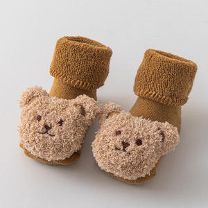 جوارب أطفال حديثي الولادة تيري زائد المخملية سميكة الخريف والشتاء الطفل منتصف الساق عدم الانزلاق الجوارب طفل رضيع - Product Image 3