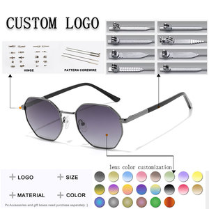 Gafas de Sol Unisex con Marco Metálico Octagonal, Lentes Marrones, Protección UV400, Estilo Moderno para Adultos - Product Image 2