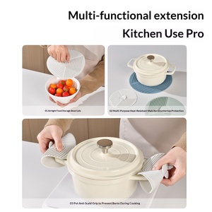 Couvre-bol réutilisable en silicone et tapis isolant thermique pour la conservation des aliments, la cuisson et la protection du comptoir - Product Image 4