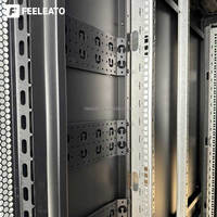 Rak Server Pintu Kaca Tempered Berlapis Bubuk Baja Canai Dingin SPCC 19 Inci untuk Peralatan Pusat Data 800x1000mm, Pasokan Langsung