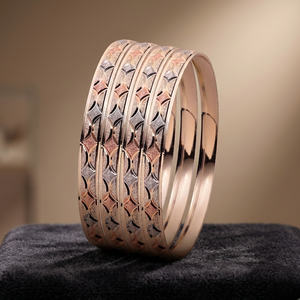 Wholesale 3 Tone Plated Modern <b>Bangles</b>, Tri Color <b>Bangles</b> <b>Set</b>, Fashion <b>Bangles</b>, 3 Tone Trendy <b>Bangles</b>, Multi Tone Brass <b>Bangles</b>. - Product Image 1