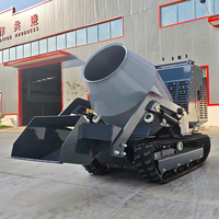 Vente en gros usine – Camion malaxeur à béton mini sur chenilles 300L, moteur Euro5, pompe hydraulique Eaton, auto-chargeur, livraison rapide