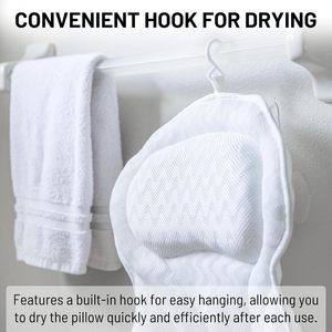 Cuscino da Bagno Antiscivolo 4D in Rete, Cuscino per <span class=keywords><strong>Doccia</strong></span> Bianco, Cuscino Massaggiante per Vasca con Ventosa - Product Image 6