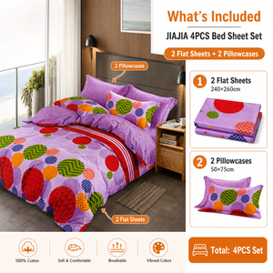Juego de Sábanas JIAJIA de 4 Piezas, Tamaño King, Estampadas, con Fundas de Almohada, Disponibles para Tiendas de Ropa de Cama - Product Image 3
