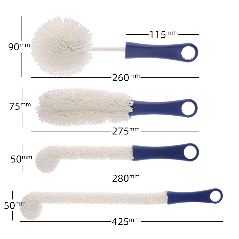 clear Wine decanter cleaning brush-dark blue