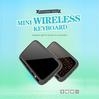 Mini Teclado Inalámbrico 2.4G con Retroiluminación y Panel Táctil de Pantalla Completa, Batería de Litio Recargable Integrada