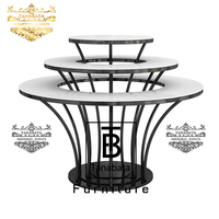Support de table à gâteau à 3 niveaux en acier et métal pour décoration de mariage