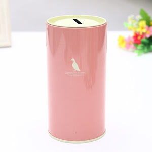 Hucha personalizada de alta calidad, papel impreso personalizado, cajas de ahorro de monedas de hierro, cilindro redondo, forma de número, estilo seguro - Product Image 3