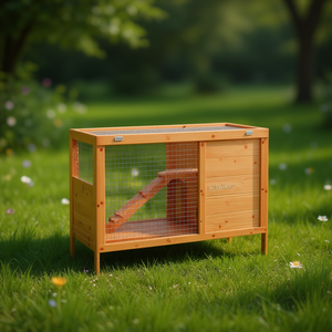 Ludong - Clapier pour lapins en bois massif 40,6x17,3x27,4 pouces, marron, mobilier d'intérieur pour animaux de compagnie - Product Image 2