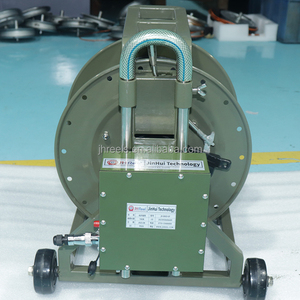 สายไฟแบบยืดหยุ่น 120V พร้อมที่ยึดสายเคเบิลเหล็กแบบปรับได้  ถังไฟเบอร์เปล่า  รถเข็นแบบ 2 ล้อ - Product Image 5