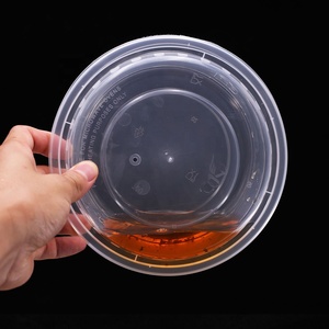 <span class=keywords><strong>Noir</strong></span> rond micro-ondable boîte à lunch à emporter en <span class=keywords><strong>plastique</strong></span> jetable <span class=keywords><strong>avec</strong></span> <span class=keywords><strong>couvercle</strong></span> - Product Image 6