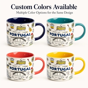 Mug souvenir en céramique de 10 oz avec les monuments de <span class=keywords><strong>Lisbonne</strong></span>, Portugal, tasse à <span class=keywords><strong>café</strong></span> en porcelaine, fabrication sur mesure, vente en gros - Product Image 2
