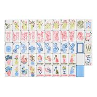 Jeu de Mahjong américain de luxe Ohmymahjong, 160 tuiles en acrylique bleu à dos sculpté, 2 couches, jeu de voyage pour 4 personnes, vente chaude