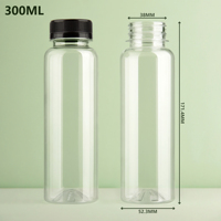 300ml LOGO personnalisé bouteille de boisson ronde en plastique PET de qualité alimentaire avec bouchon bouteilles de jus de mangue jetables transparentes en gros