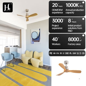 Ventilateur de plafond moderne de conception nouvelle, 52 pouces, moteur CC sans balais (BLDC), sans éclairage, avec télécommande et ventilateur à trois pales en bois - Product Image 5