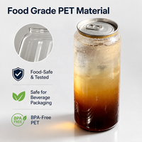 Bocaux en PET transparents imprimés sur mesure avec couvercles, qualité alimentaire, calibre 55 mm, pour le stockage de bonbons, desserts et snacks, vente en gros
