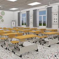 Ensemble de bureau et chaise réglables en bois, modernes et confortables, pour étudiants, idéal pour l'école primaire, la salle de classe, le salon ou le bureau à domicile