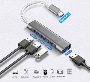 ฮับขยายพอร์ต USB 3.0 อลูมิเนียมอัลลอยด์ ฮับ 4 in 1 Type-C อุปกรณ์กระจายสัญญาณคอมพิวเตอร์แบบหนึ่งต่อสี่ - Product Image 6