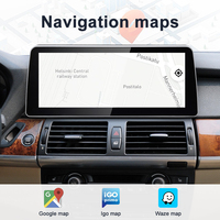 STWEI Lecteur vidéo de navigation GPS Android 15 sans fil CarPlay/Android Auto 4G/WiFi pour tableau de bord BMW X5 E70/X6 E71