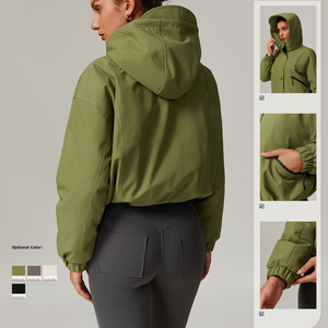 Mode <span class=keywords><strong>d</strong></span>écontracté femmes extérieur manteau hiver cordon ourlet blanc duvet de canard vestes imperméable chaud à capuche <span class=keywords><strong>doudoune</strong></span> pour les femmes - Product Image 2