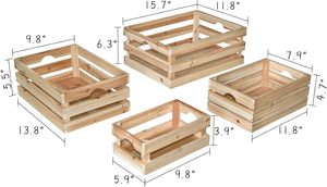 100% Cajas <span class=keywords><strong>de</strong></span> madera grandes Juego sin terminar <span class=keywords><strong>de</strong></span> 4 Cajas <span class=keywords><strong>de</strong></span> almacenamiento <span class=keywords><strong>de</strong></span> madera Caja rústica <span class=keywords><strong>de</strong></span> exhibición <span class=keywords><strong>de</strong></span> madera - Product Image 2