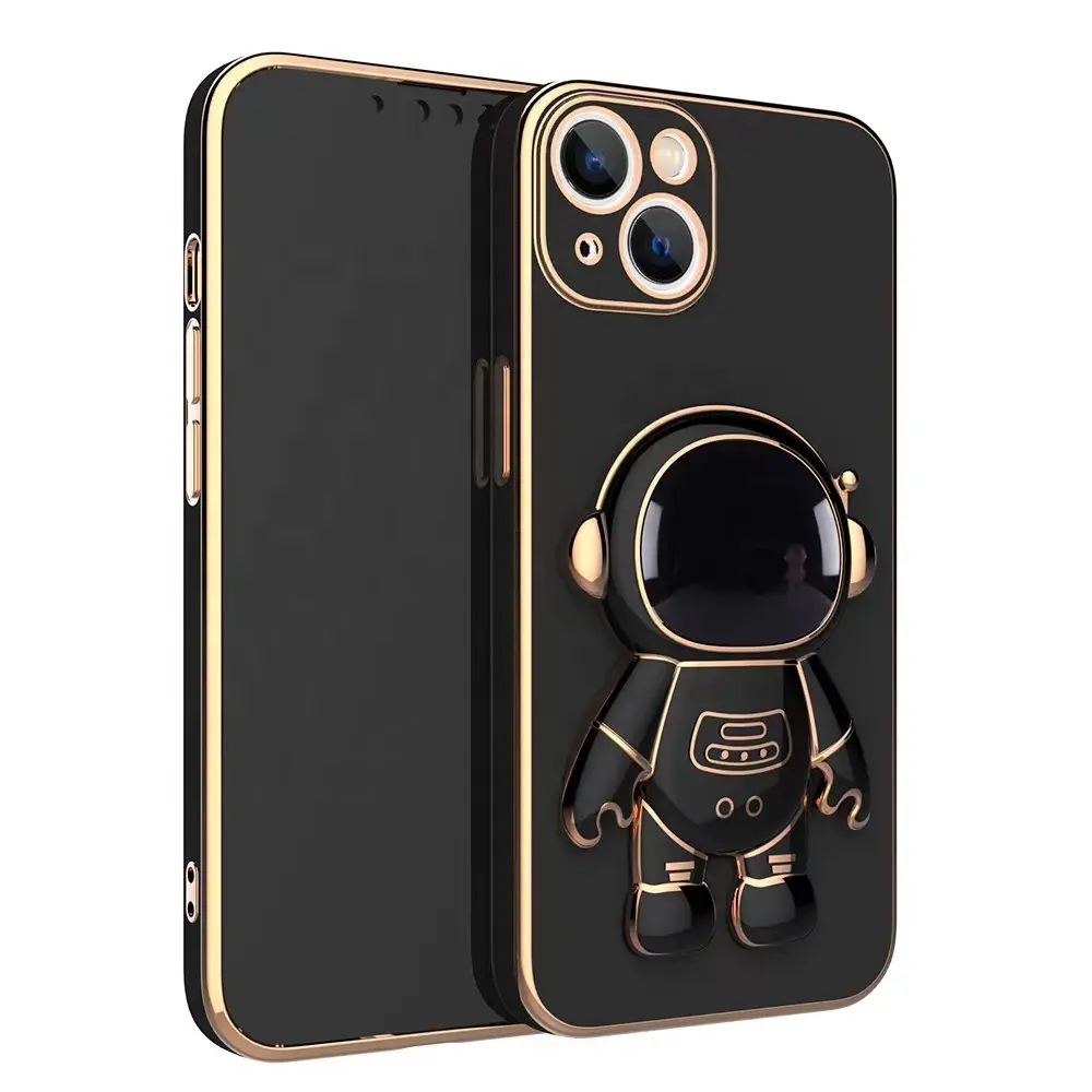 Luxury Astronaut Phone Case For iphone 11 12 13 14 Pro Max XS X XR 7 8 Plus SE 2020 22 Mini Shockproof Silicone Kickstand Cover