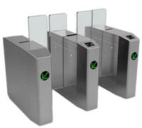 Portes coulissantes en verre pleine hauteur, tourniquets, lecteur de cartes, contrôle d'accès, acier inoxydable 304, bidirectionnel, pour utilisation en gare