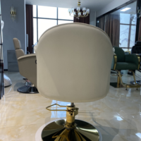 Sillón de Peluquería Personalizable en Color Blanco Crema de Cuero de Lujo para Salón de Belleza y Barbería