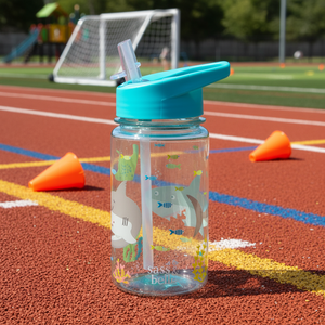Botella de agua <span class=keywords><strong>Dino</strong></span> Tritan, botella de agua potable para niños de 400ml, botella de agua de plástico con tapa abatible - Product Image 2