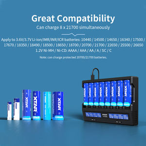 Тестер внутреннего сопротивления и емкости аккумуляторов XTAR VC8S Smart Cell, USB-C, 8 слотов, для литий-ионных аккумуляторов 14500, 16340, 21700, 26650, 18650, с функцией зарядки - Product Image 2