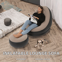 Canapé gonflable personnalisé, chaise longue portable, fauteuil gonflable individuel d'extérieur avec repose-pieds