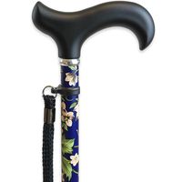Canne en aluminium à fleurs bleues pour personnes âgées, extensible, hauteur réglable 75-98 cm, poignée souple KMINA K10025