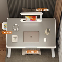 Petit bureau d'ordinateur portable pliable sur le lit multifonction pliable Mini table d'ordinateur avec lampe de lecture