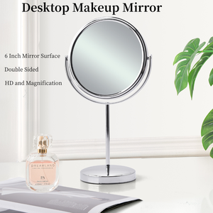 Đẹp Chrome đứng Vanity gương chất lượng cao cung cấp 5x phóng đại Đôi Máy Tính Để Bàn vẻ đẹp mỹ phẩm gương cá nhân - Product Image 4