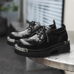 Chaussures habillées de luxe pour hommes, confortables, style Oxford, plateforme, résistantes, en PU, rehaussantes, à lacets, formelles, fermées - Product Image 2